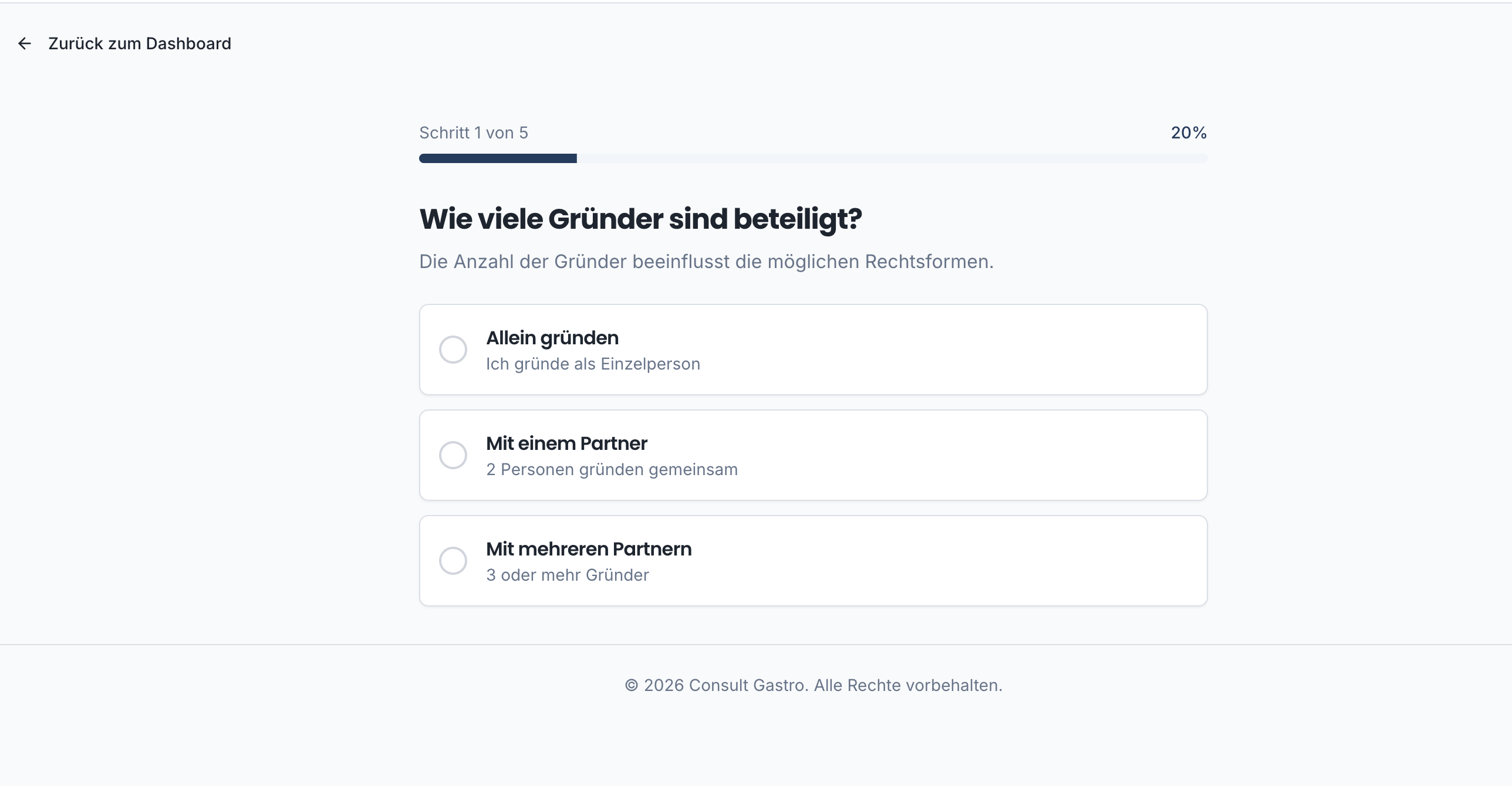 Rechtsformen-Generator Screenshot